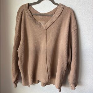 Aerie Tan V-Neck Women's Sweater